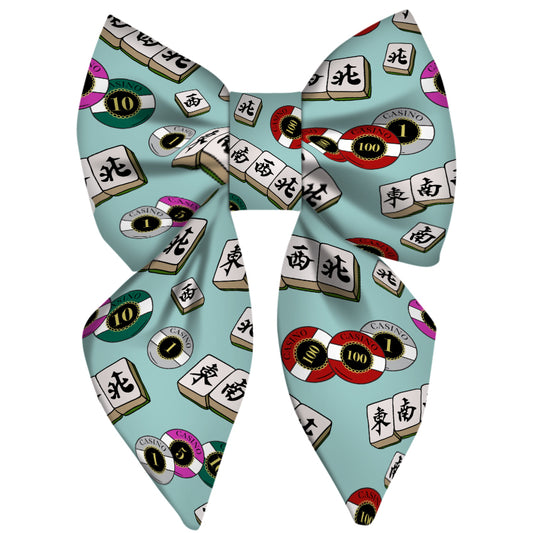 Bow Tie For Dogs & Cats | "Mahjong and Casino Chips" Print