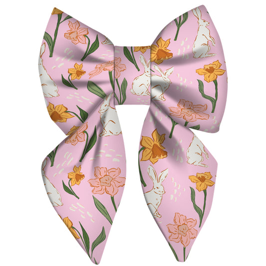 Bow Tie For Dogs & Cats | "Rabbit Narcissus Flower" Print