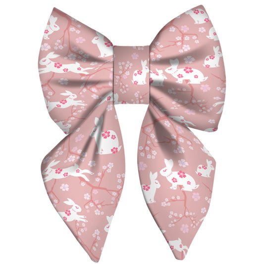 Bow Tie For Dogs & Cats | "Rabbit and Cherry Blossom" Print