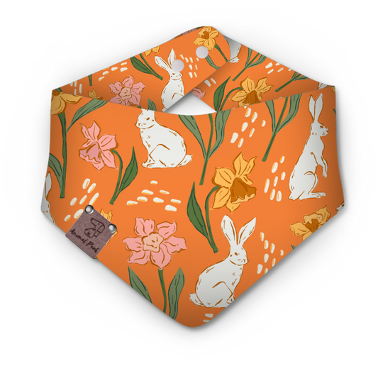 Bandana For Dogs & Cats | "Rabbit Narcissus Flower" Print