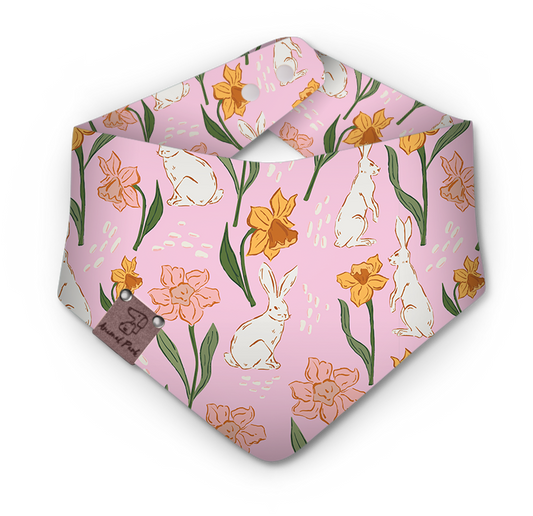 Bandana For Dogs & Cats | "Rabbit Narcissus Flower" Print