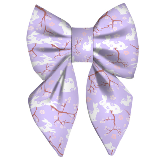 Bow Tie For Dogs & Cats | "Rabbit and Cherry Blossom" Print